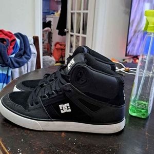 Dc Shoes Pure High Top Mens Skate Leather Sneakers In Black